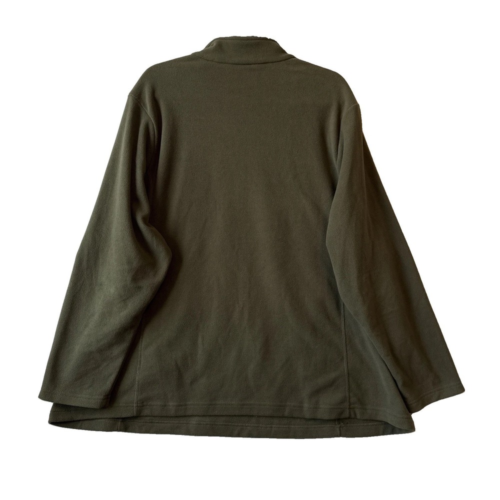 Lands End Fleece 1/4 Zip Pullover Olive Green Jacket 3X Gorpcore Outdoor Comfy - Picture 2 of 11
